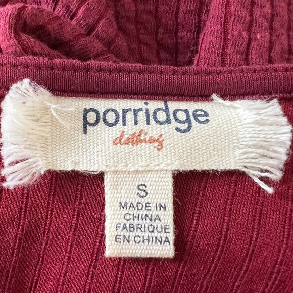 Anthropologie Porridge Womens Joan Bell Sleeve Top Wine Burgundy size Small - Picture 13 of 15